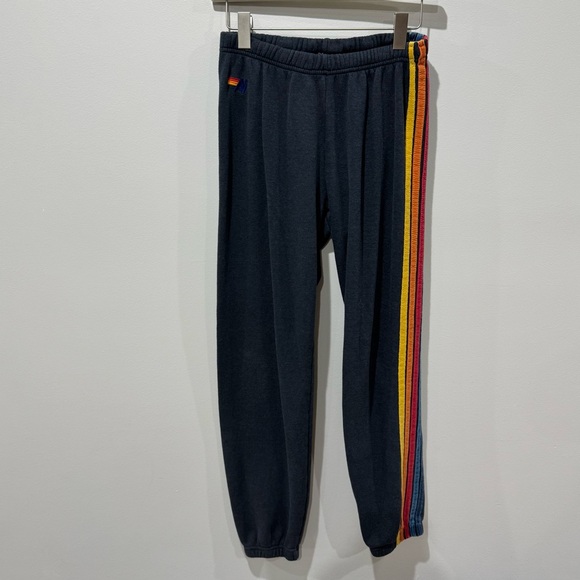 Aviator Nation Size Medium Loungewear Set Rainbow Stripe Hoodie & Sweatpants - Picture 5 of 7